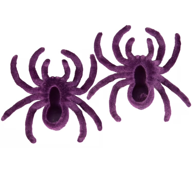 Purple Flocked Spider Set