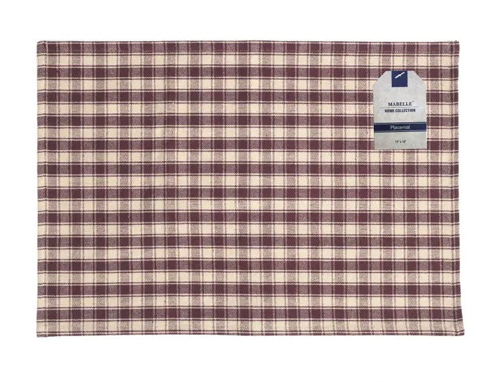Mabelle Placemat- Burgundy on Khaki Base