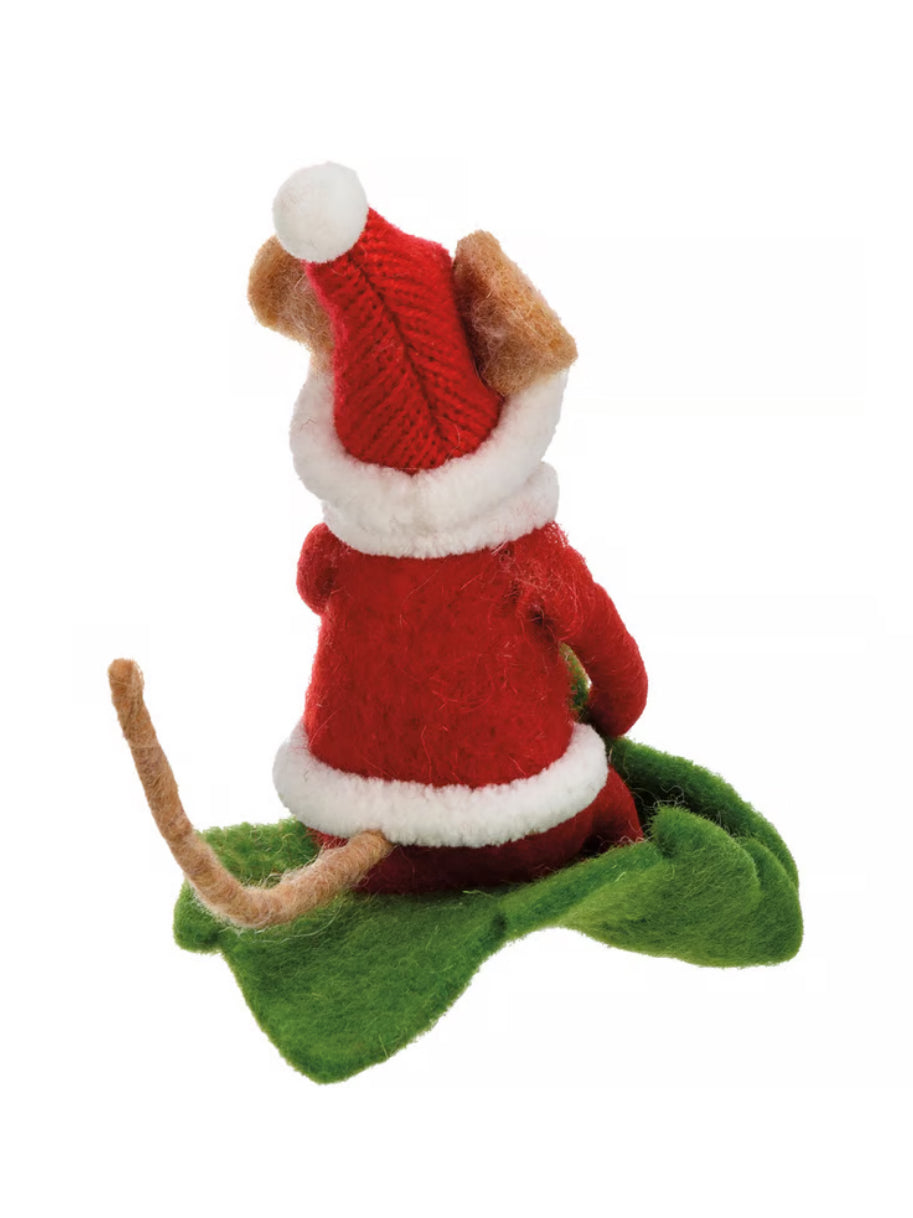 Santa Mouse Sledding Critter