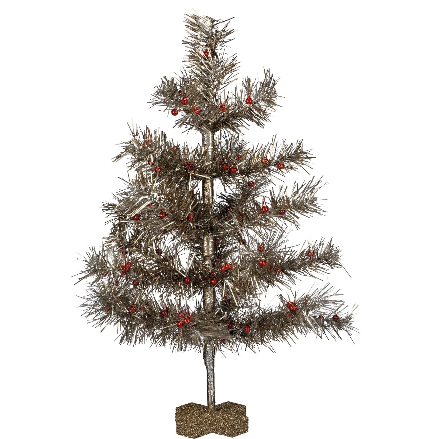Silver tinsel tree