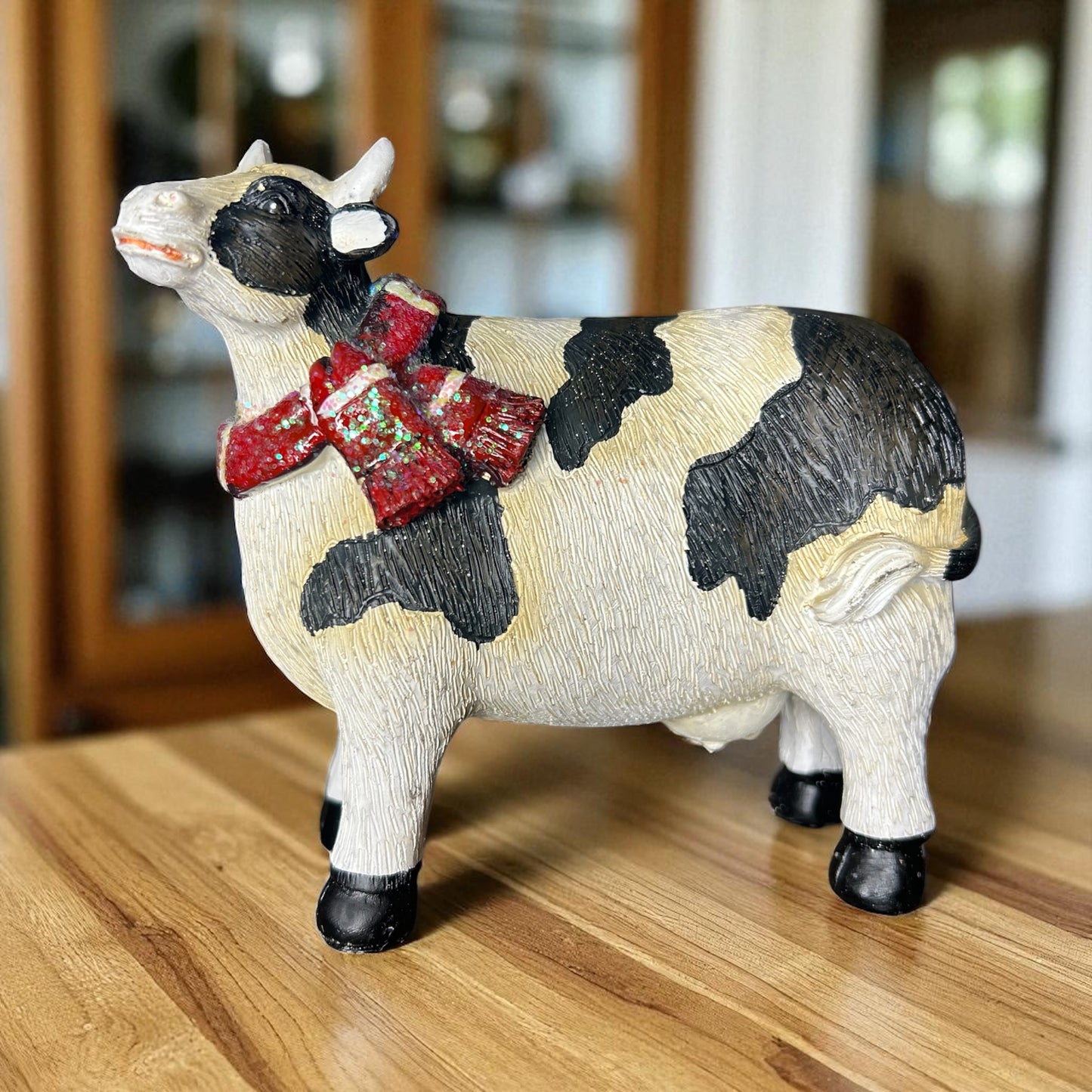 Resin Winter Cow- Scarf