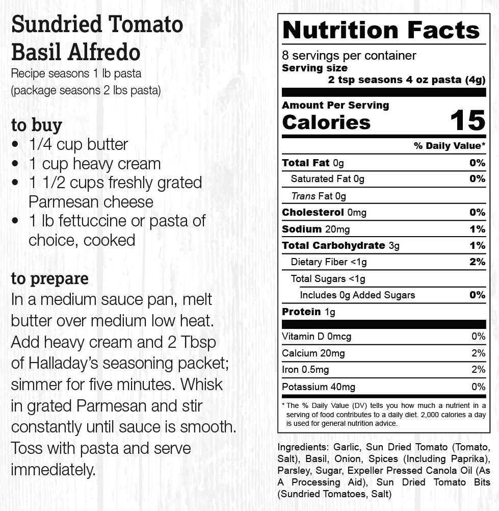 Sundried Tomato Basil Alfredo