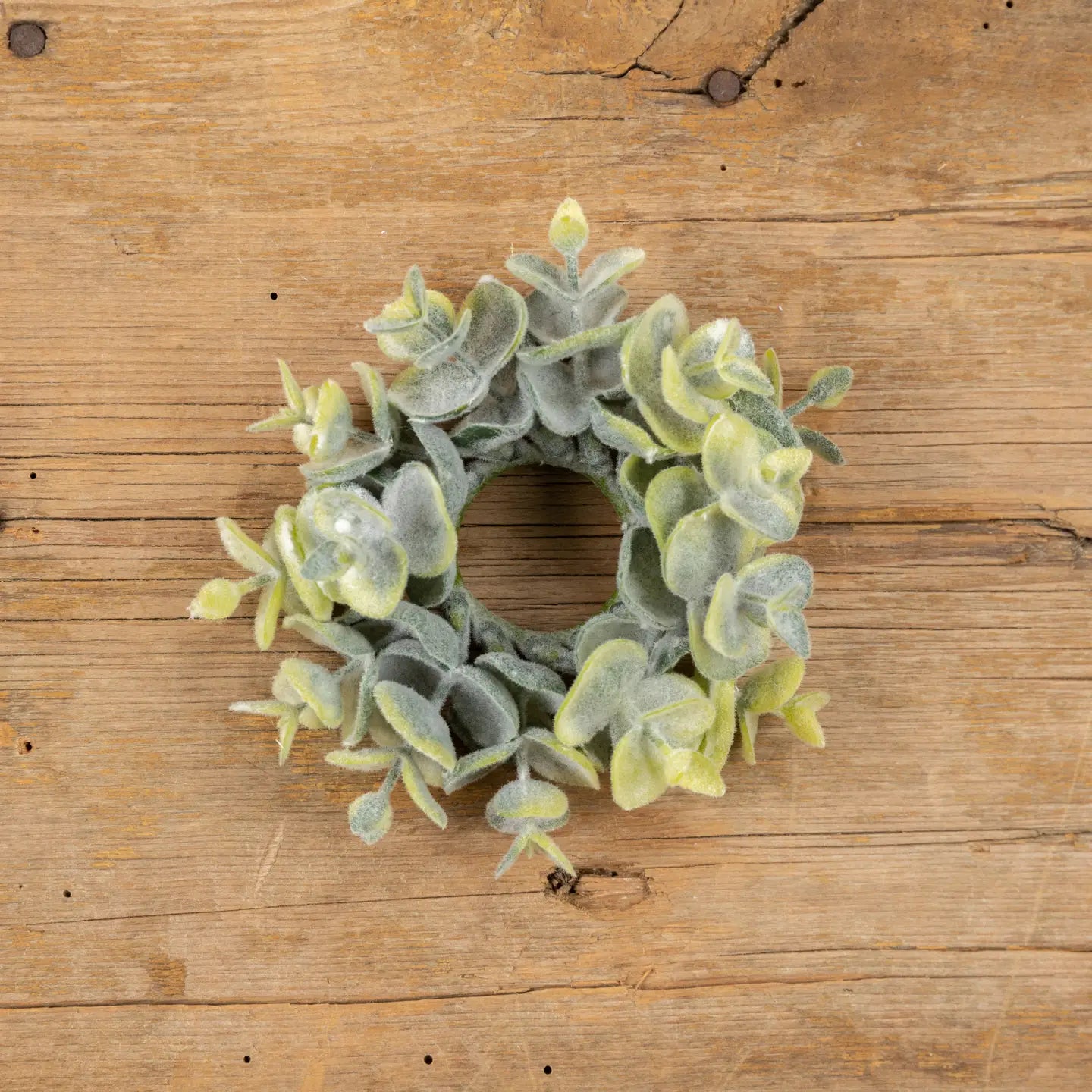4" Eucalyptus Taper Candle Ring