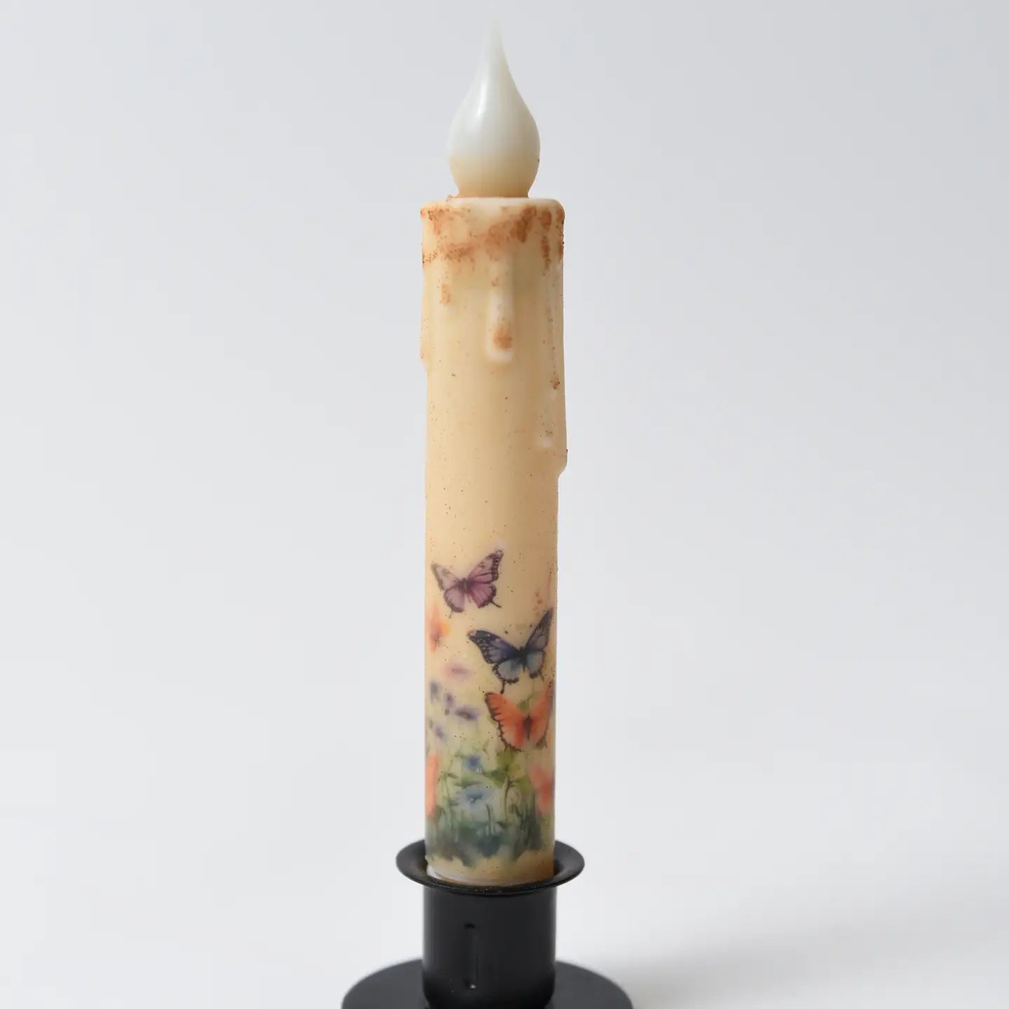 Butterfly Panorama Led Timer Taper Candle