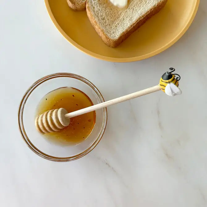 Honey Dipper Wooden W/Bee Bucket