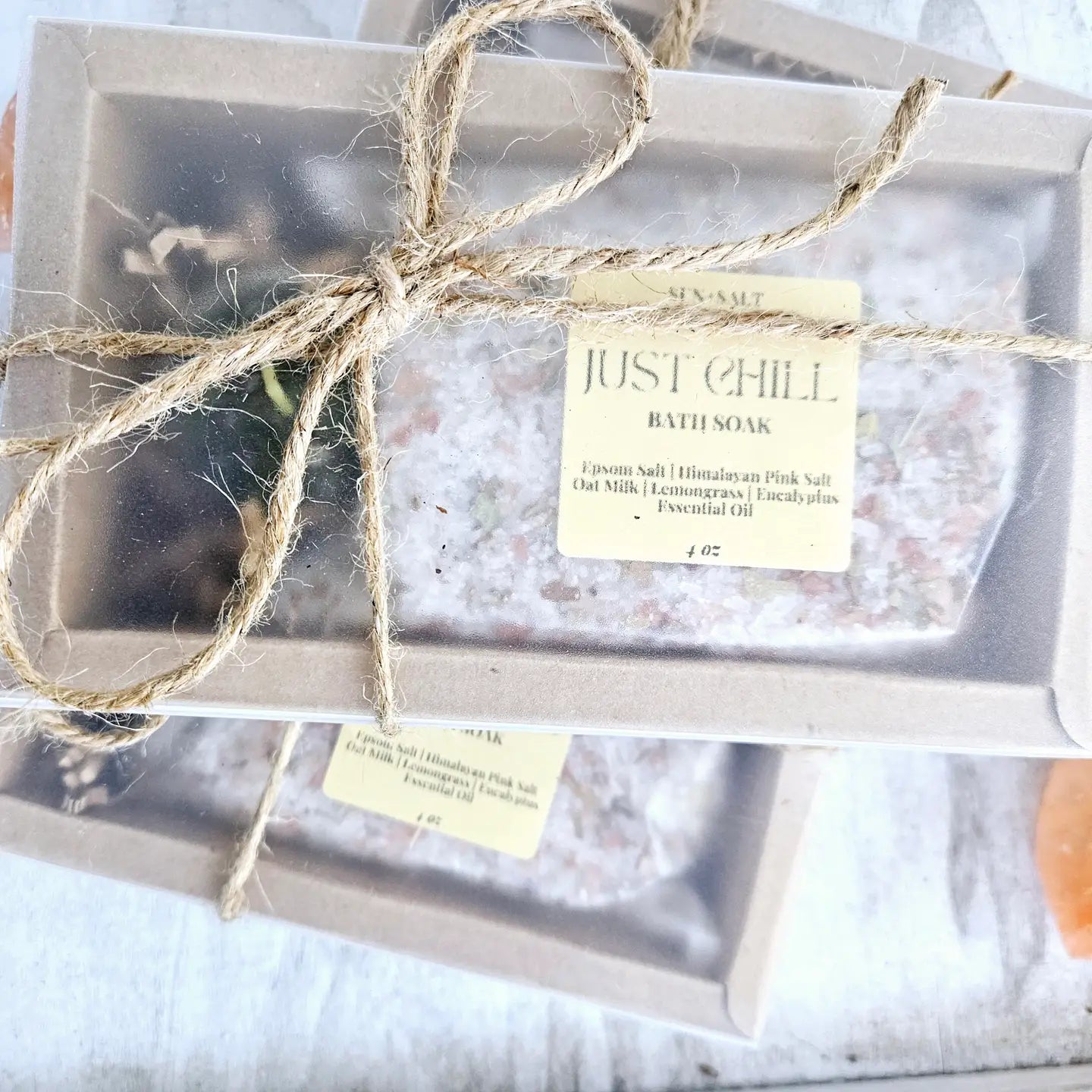 Just Chill Bath Salt & Succulent Candle Gift Set Bath Soak