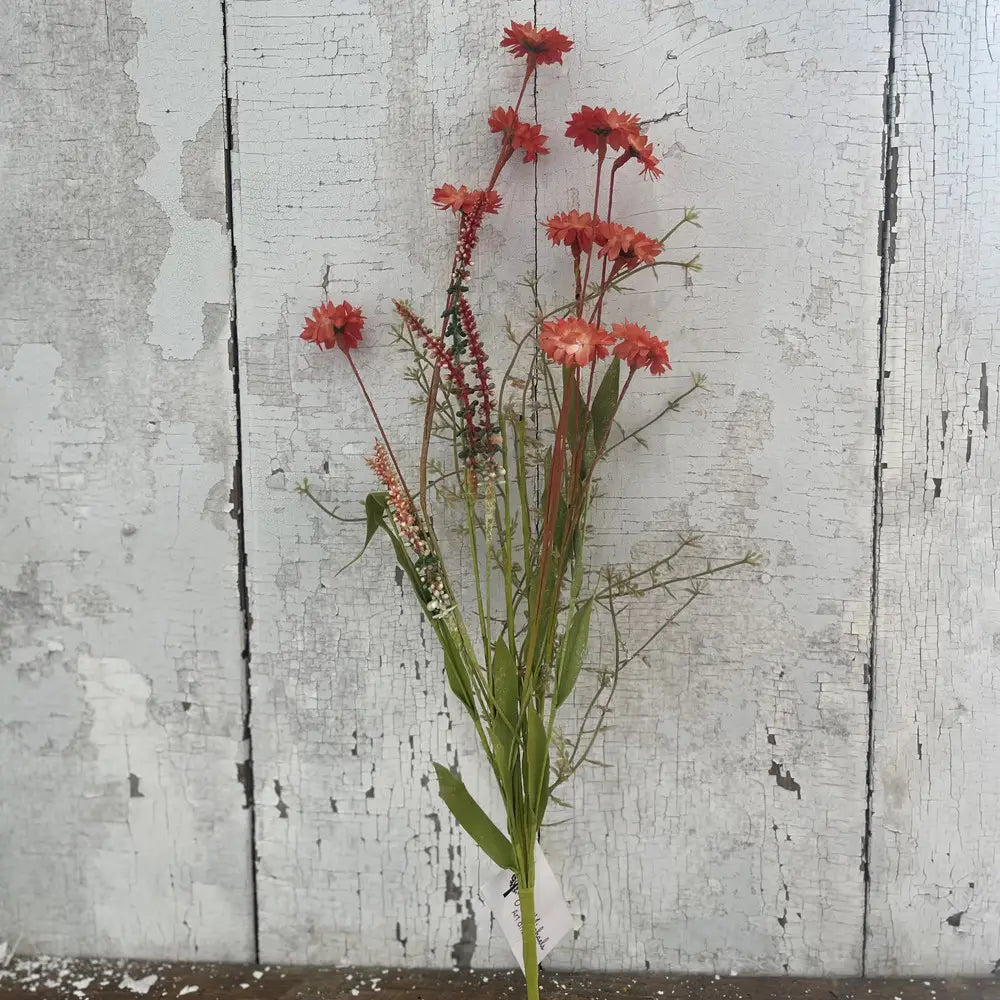 24in Burnt Orange Wildflower Spray Faux Stem