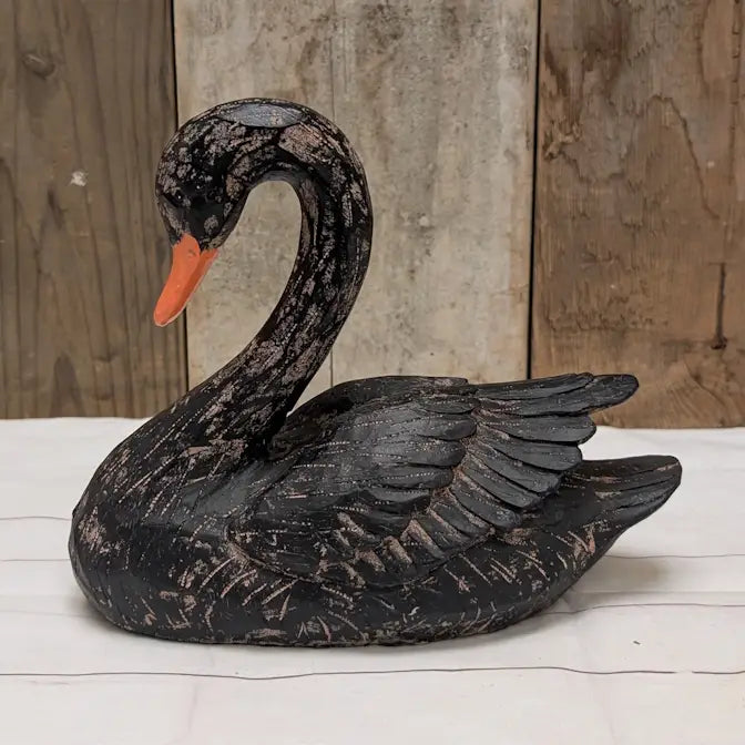 Black Resin Swan- 8.5”