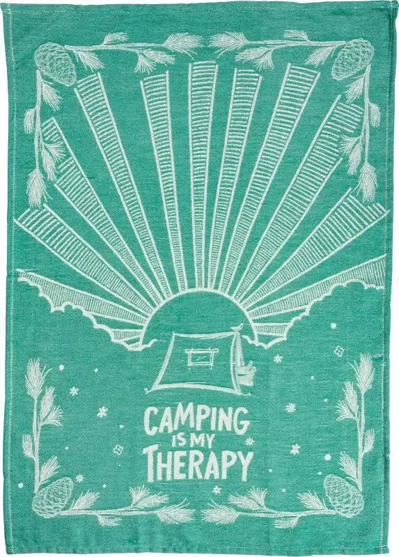 Primitives by Kathy Camping Is My Therapy Dish Towel
