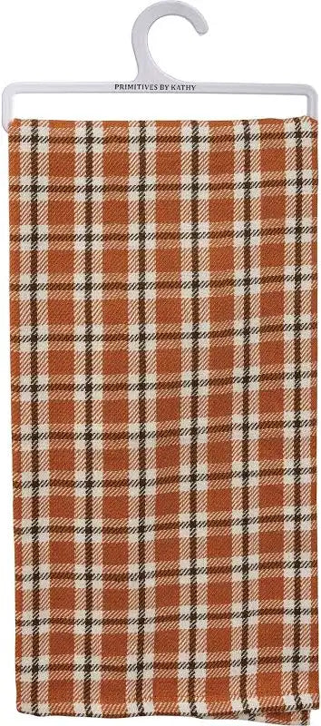 Primitives by Kathy Orange Plaid Kitchen Towel