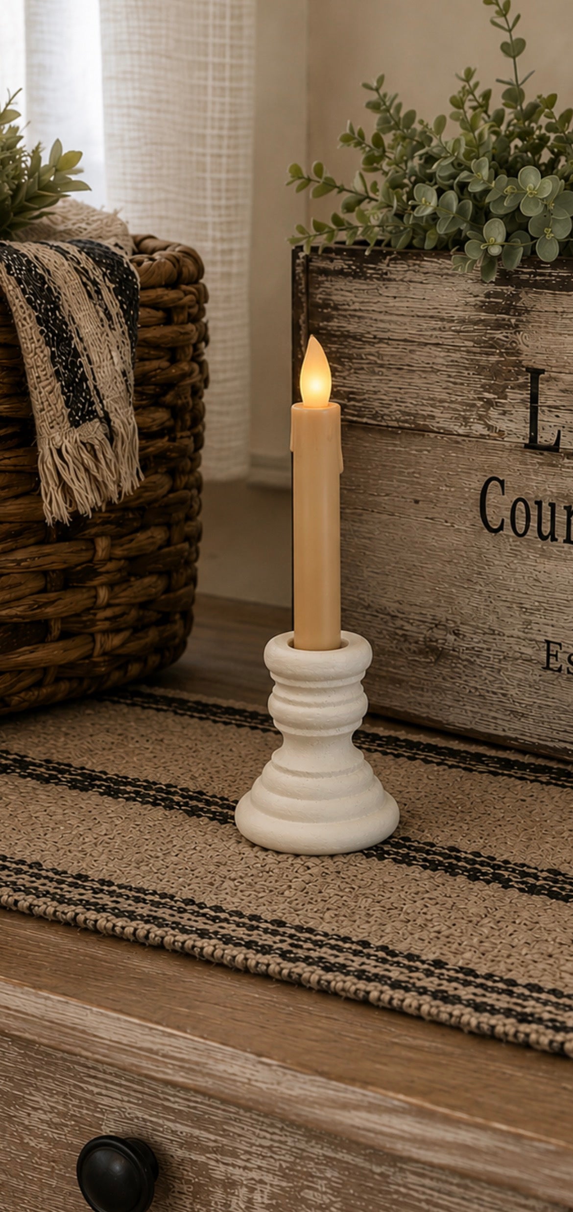Country Candle Cup – Antique White
