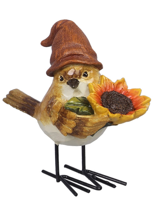 Polyresin Birds with Metal Feet Tabletop- Sunflower