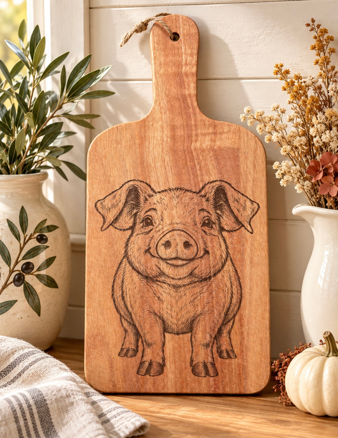 Pig Engraved Cutting Board