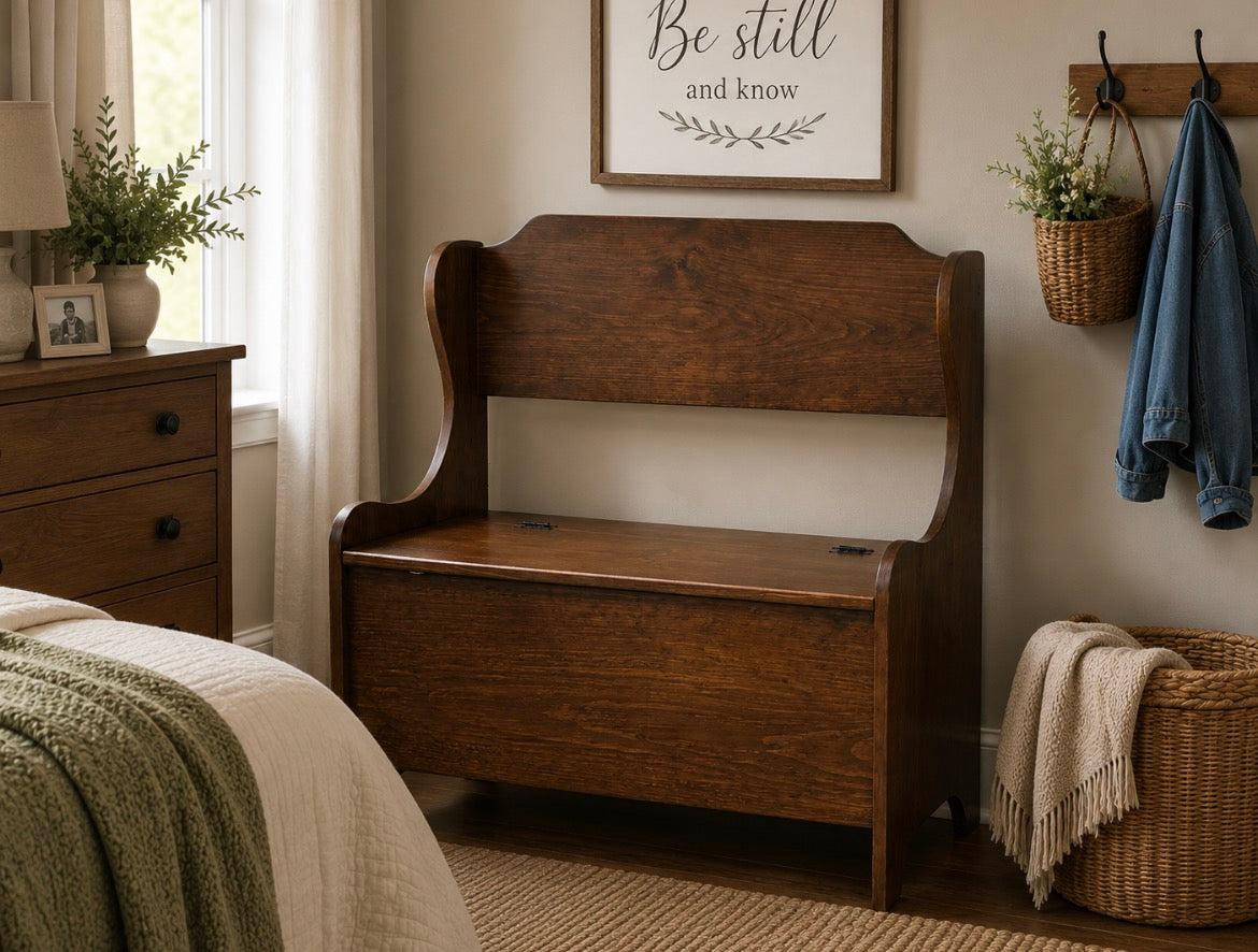 Amish Toy Chest Deacon Bench