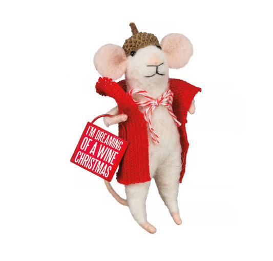 Wine Christmas Mouse Critter