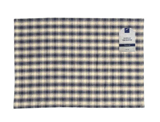 Mabelle Placemat- Navy Blue on Khaki Base