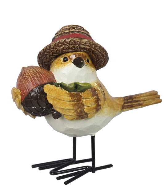 Polyresin Birds with Metal Feet Tabletop- Acorn