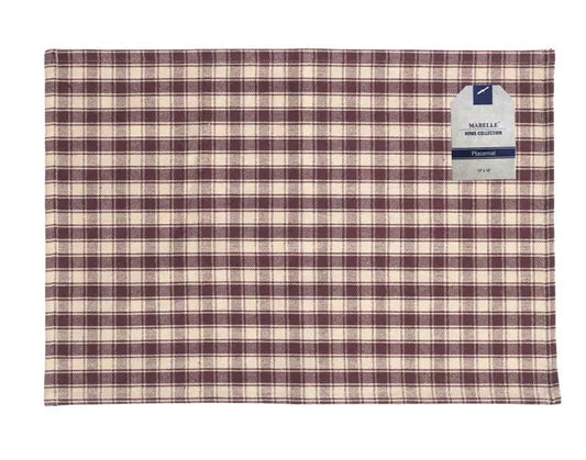 Mabelle Placemat- Burgundy on Khaki Base