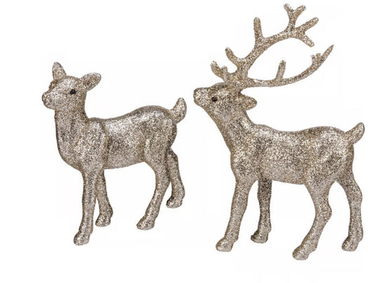 Champagne Glitter Deer Set