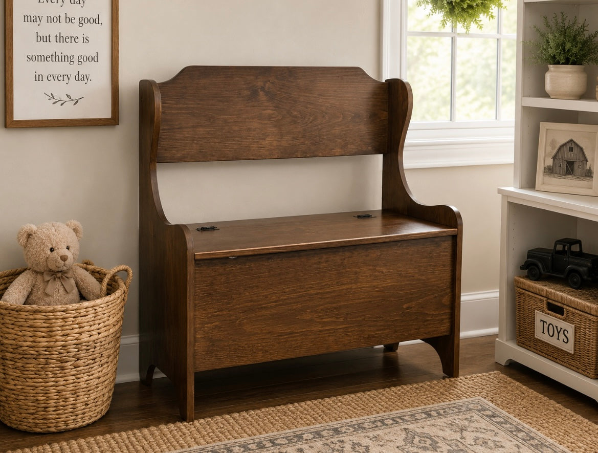 Amish Toy Chest Deacon Bench
