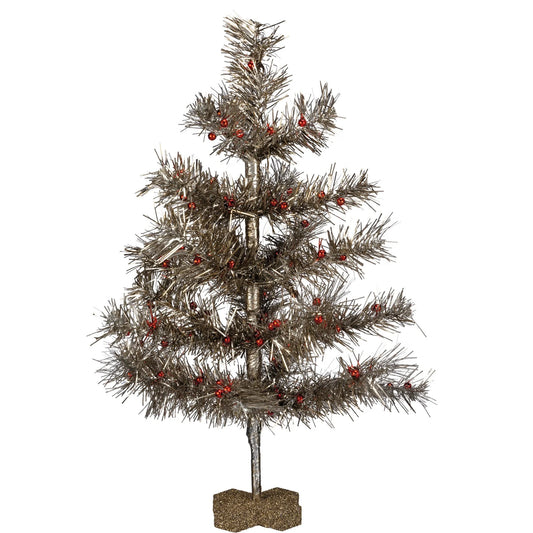 Silver tinsel tree