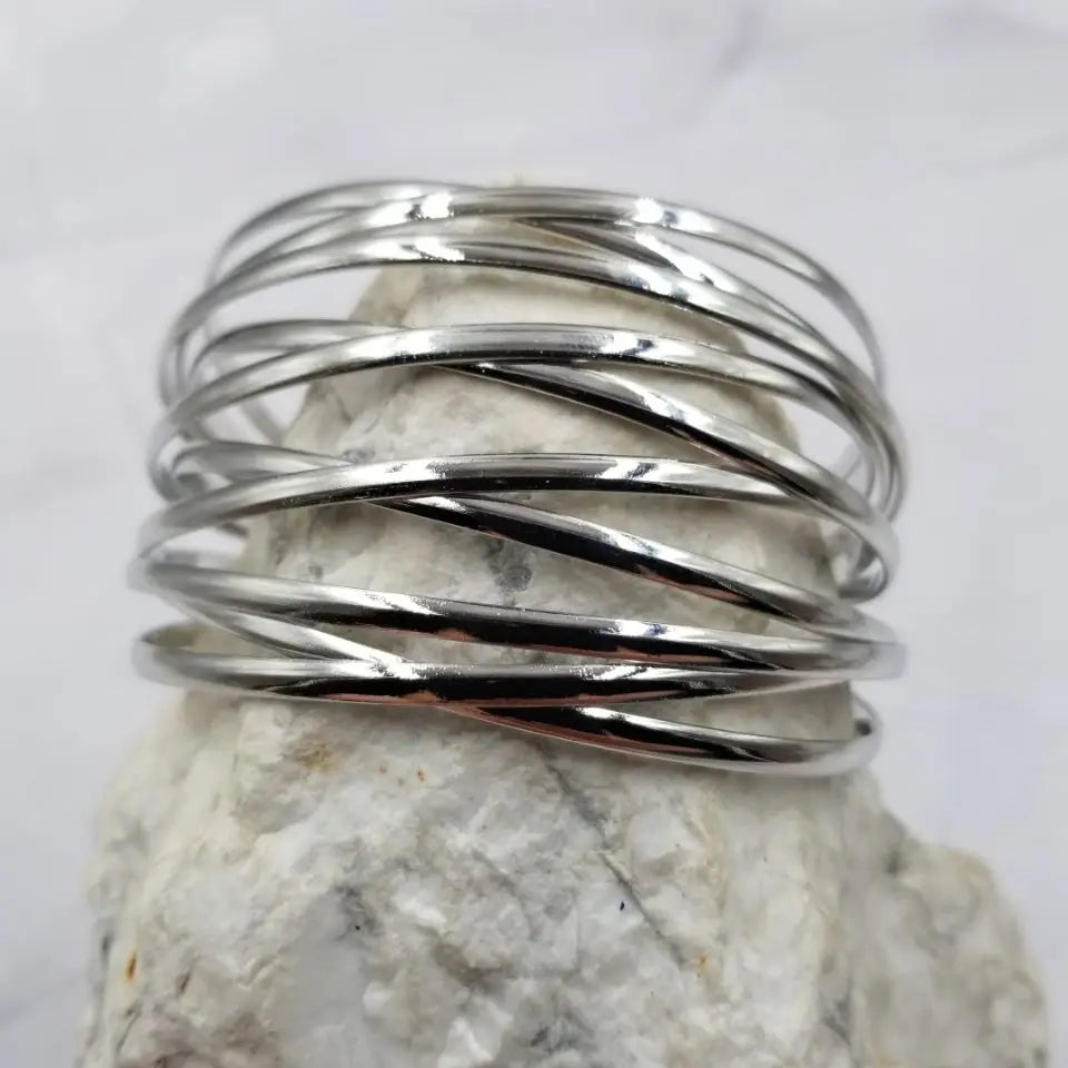 Silver Bramble Bangle Bracelet
