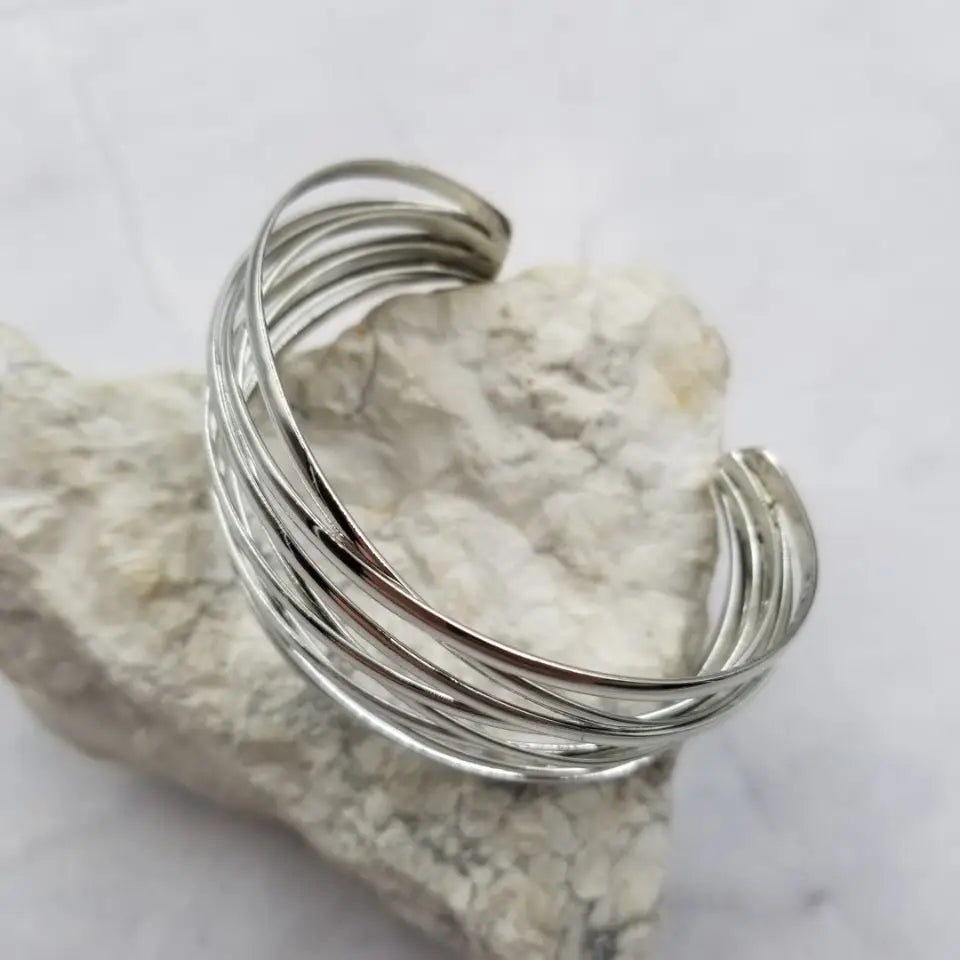 Silver Bramble Bangle Bracelet