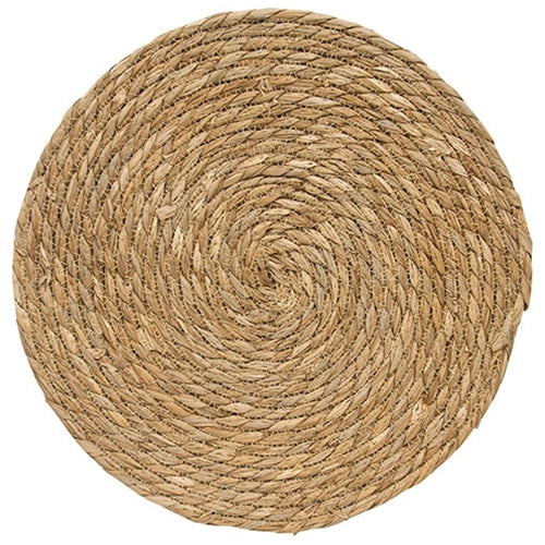 Natural Straw Round Mat, 14" Dia.