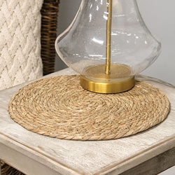 Natural Straw Round Mat, 14" Dia.