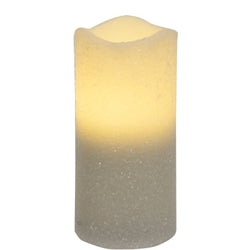 White Glitter Timer Pillar, 3"x6"
