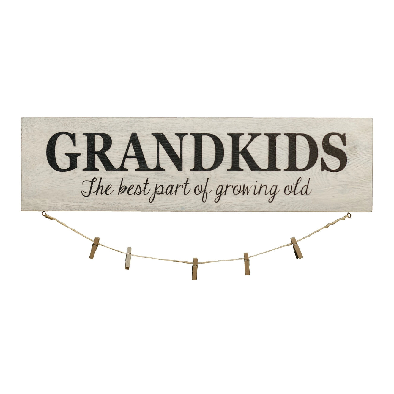 Grandkids Photo Holder W/Clothespins