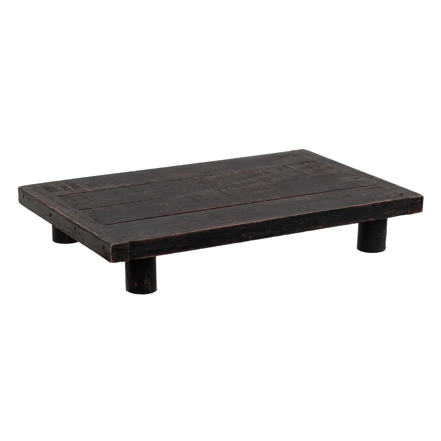 Distressed Black Wooden Rectangle Riser