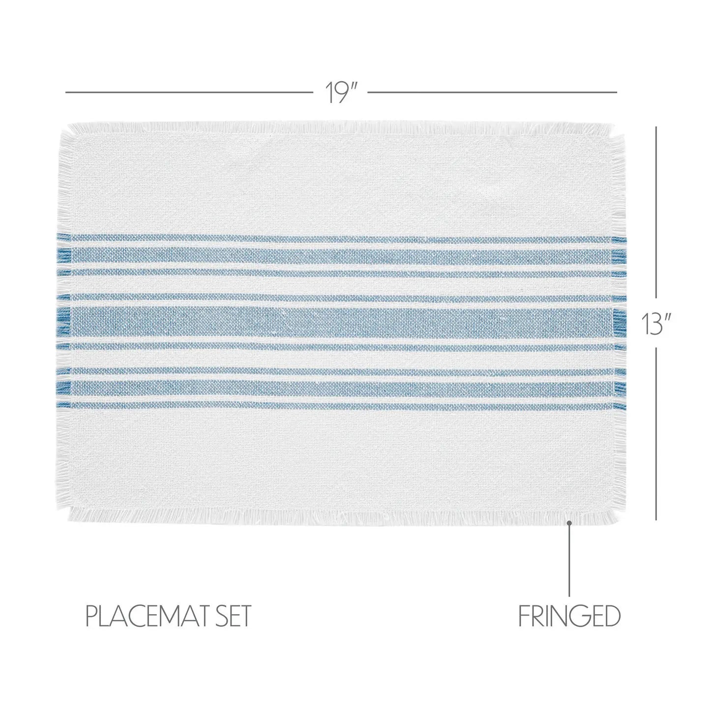 Antique White Stripe Blue Indoor/Outdoor Placemat