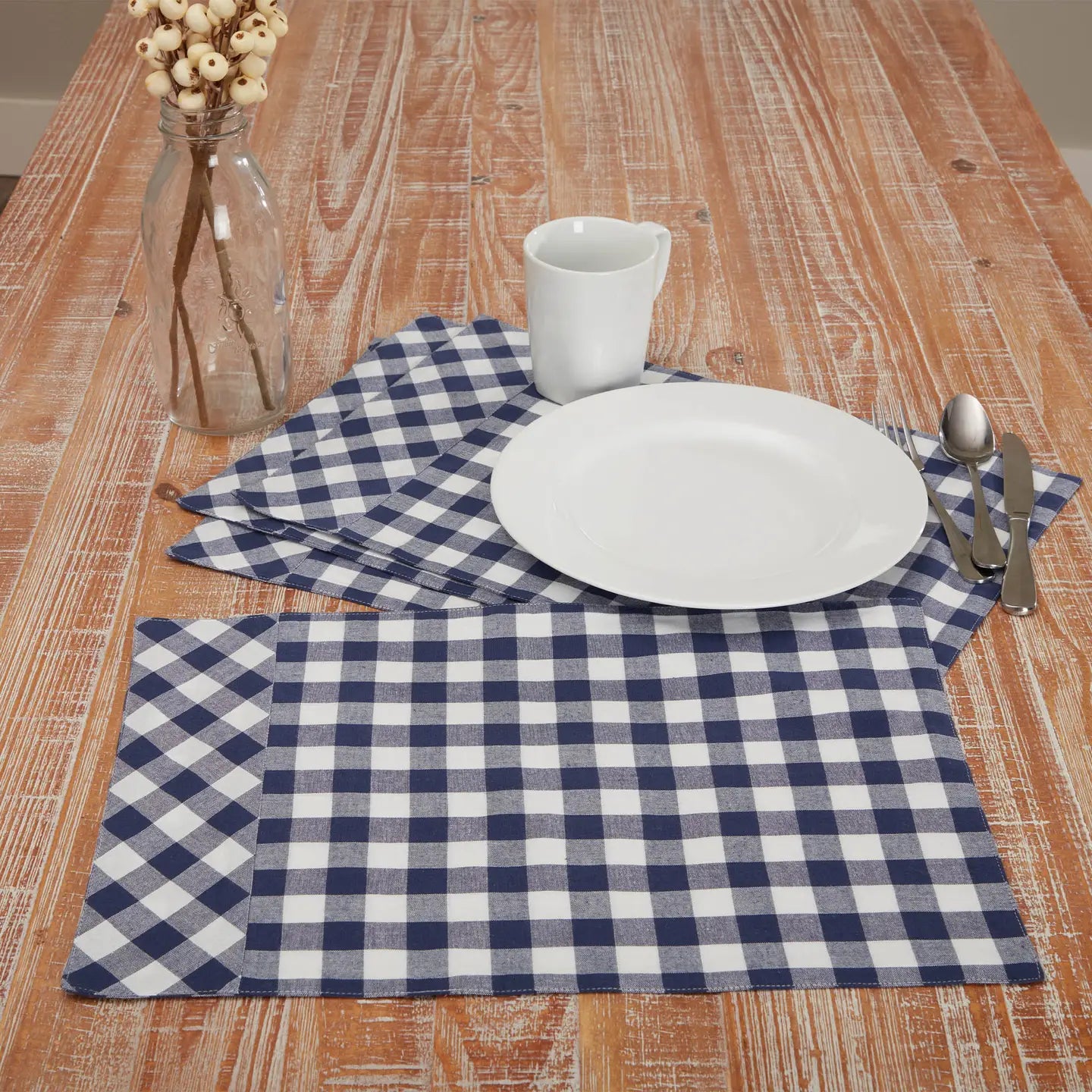 Vintage Check Blue Placemat