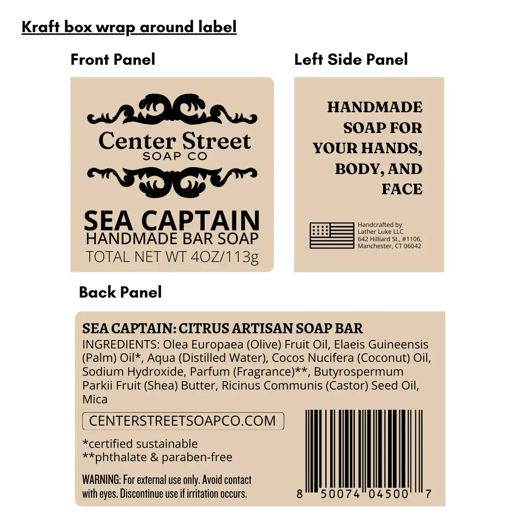 Sea Captain Vegan Handmade Bar Soap For Men