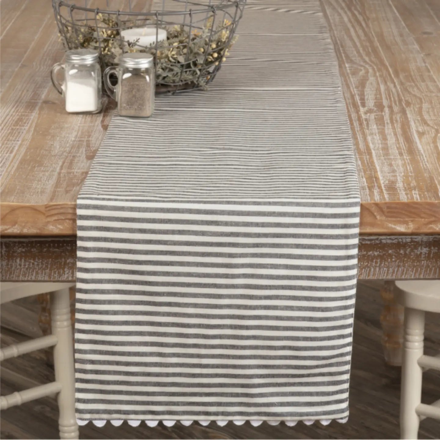 Farmhouse Ticking Gray Runner