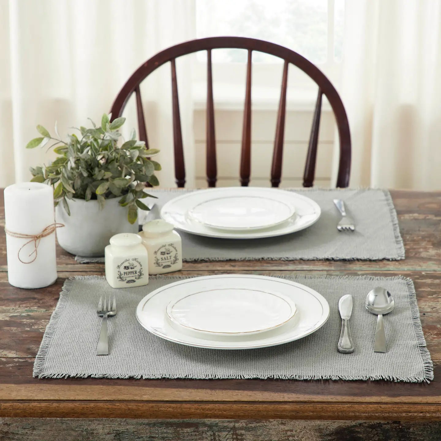 Burlap Dove Grey Placemat