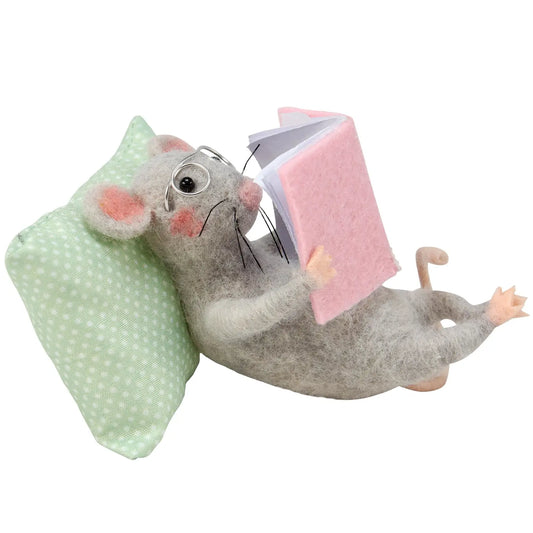 Reading Pillow Mouse Critter
