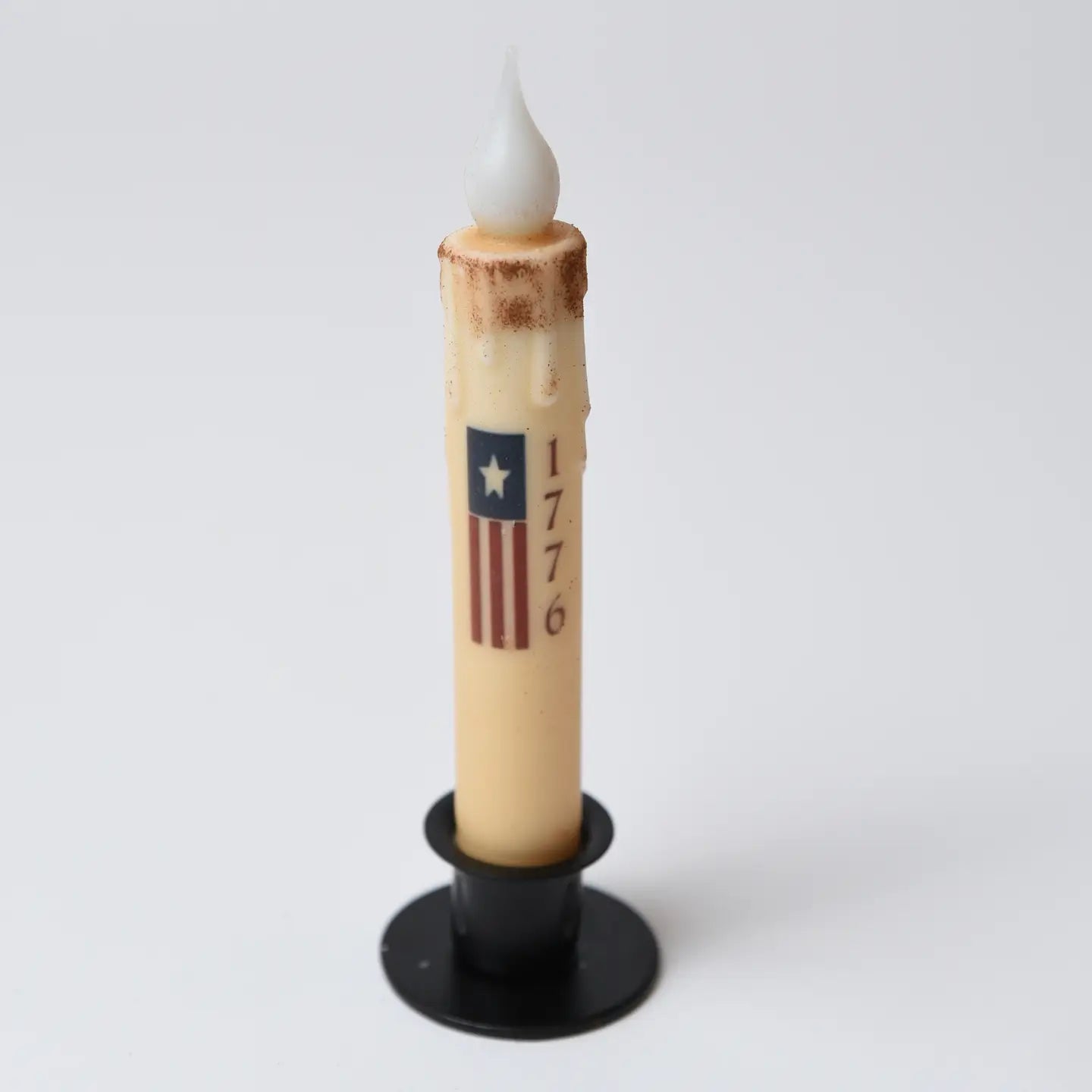 1776 Flag Led Timer Taper Candle