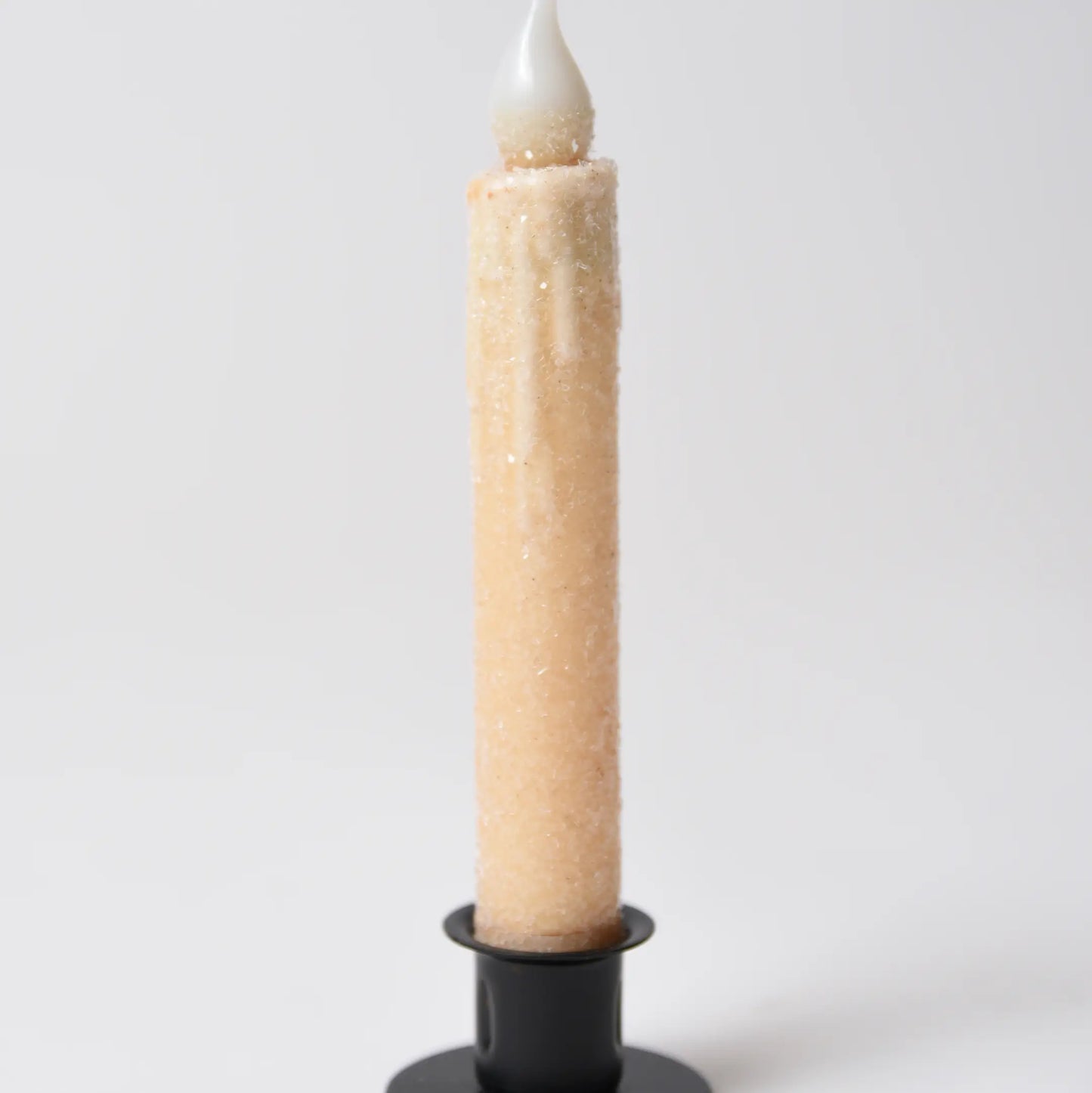 Cream Diamond Dusted Led Timer Taper Candle