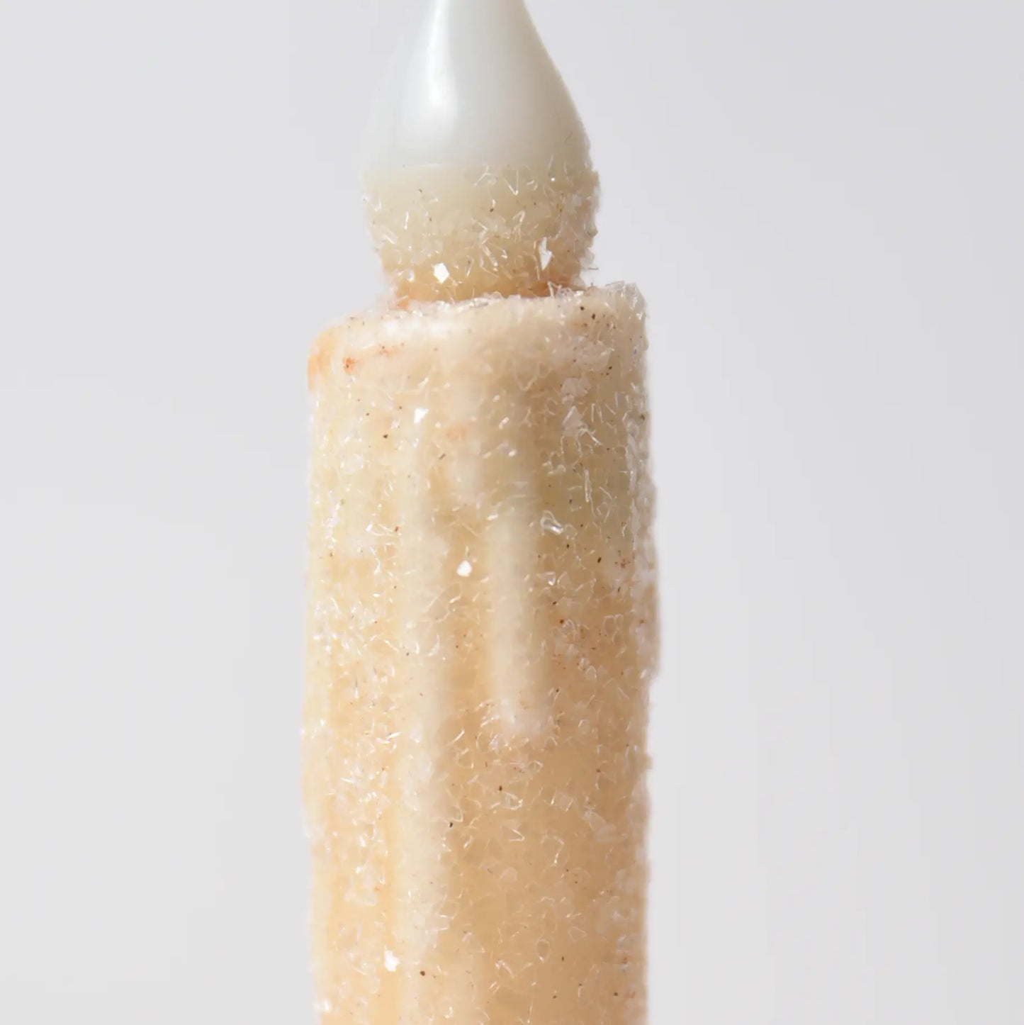 Cream Diamond Dusted Led Timer Taper Candle