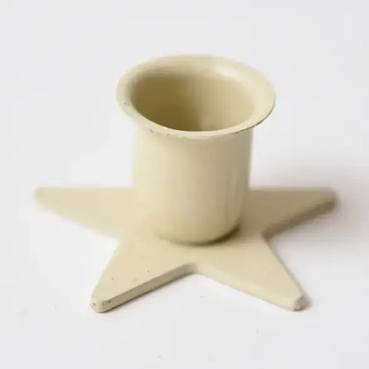 Cream Iron Star Taper Holder