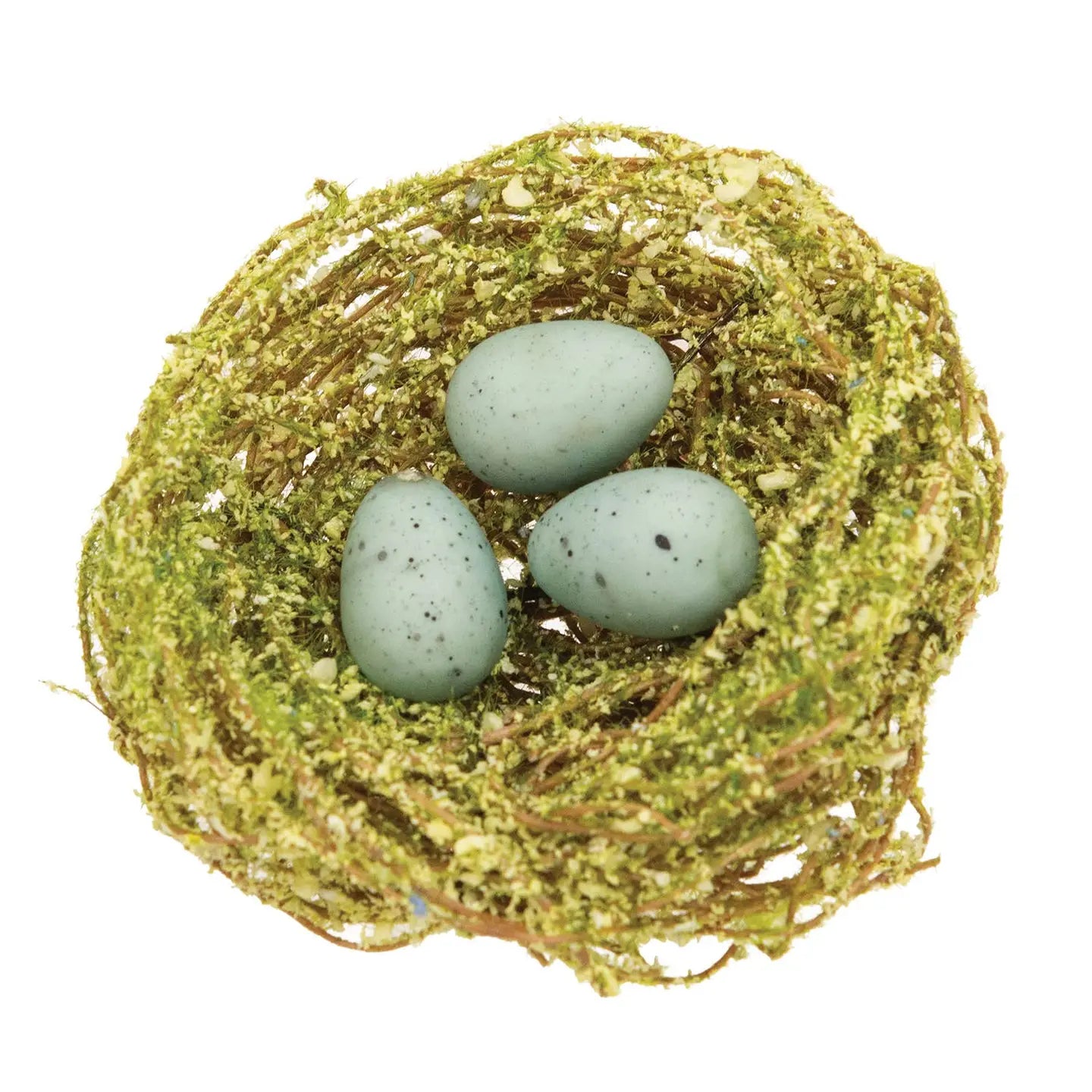 Mini Speckled Eggs in Mossy Nests- Green Eggs