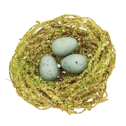 Mini Speckled Eggs in Mossy Nests- Green Eggs
