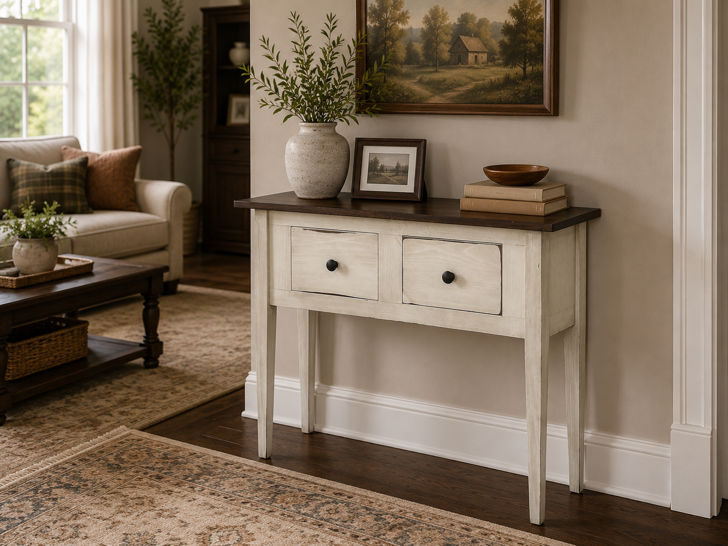 Antique White Hunt table
