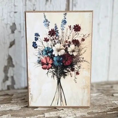 Red White Blue Bouquet Block