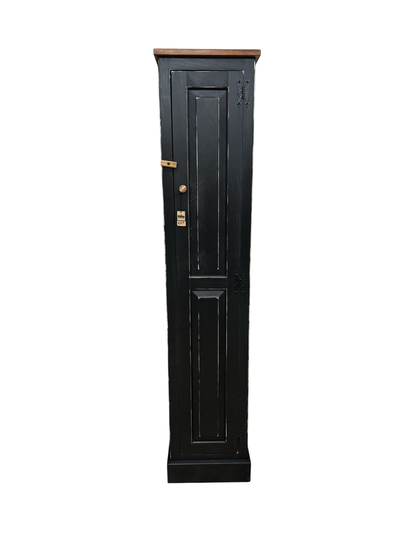 Amish Handcrafted Chimney Cabinet- Black distressed