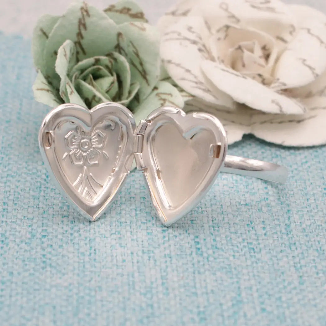 Cherished Memories Silver Locket Ring