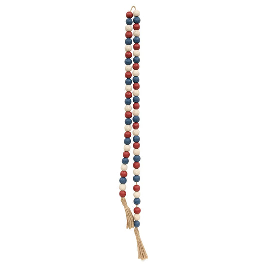 Garland with Tassels- Red, White and Blue Beads