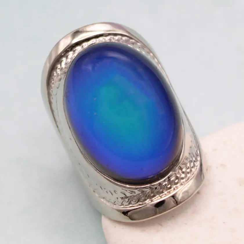 Wide Silver Mood Ring